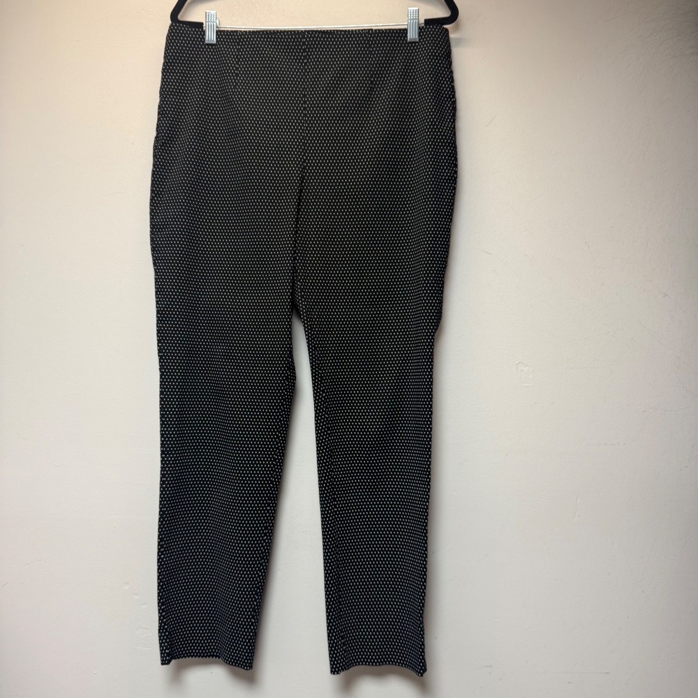 Chico's So Slimming Ankle Pants Women Size 2‎ Black Polka Dot Excellent Stretch